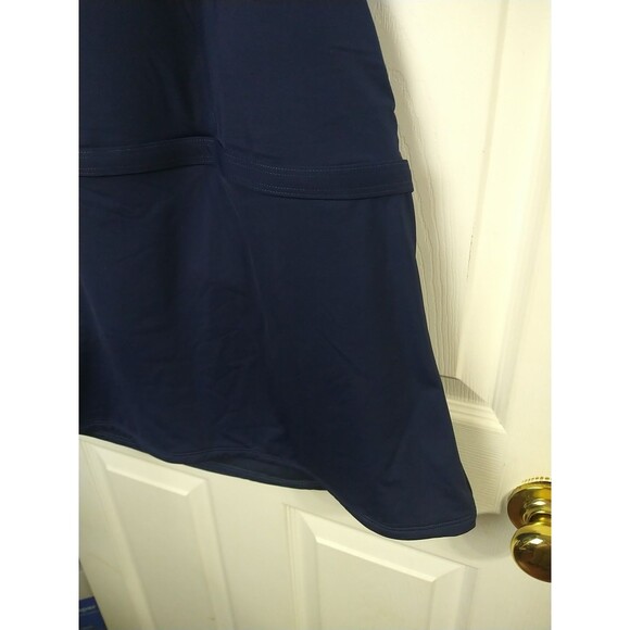 Athleta Tankini Top Size Medium Navy Blue High Neck Keyhole Swim - Picture 2 of 9
